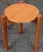 Art Deco wooden plant stand. Approx. 37cm H x 37cm Diameter Reasonable used condition, scuffs and