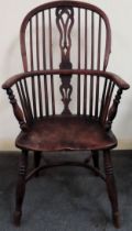 19th century Ash/Elm Windsor armchair. Approx. 104 x 57 x 39cms used with scuffs scratches minor