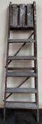 Set of vintage wooden stepladders Used condition, unchecked