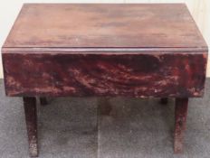 Small 19th century drop leaf table. Approx. 45 x 63 x 70cms use scuffs scratches etc
