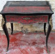 19th century French Boulle work and ebonised side table. Approx. 72 x 72 x 57cms woodworm, for