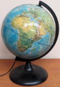 Vintage electric globe. Approx. 37cm H Used condition, not tested for working