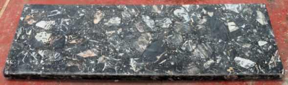 Marble fire hearth slab. Approx. 5 x 199 x 38cms used unchecked