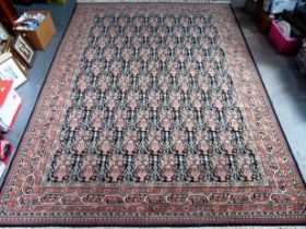 Large decorative Keshan Super middle eastern style floor rug. Approx. 360cms x 270cms reasonable