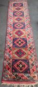 Middle eastern decorative floor runner. Approx. 305 x 79cm Used condition, needs a slight clean