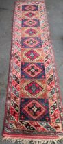 Middle eastern decorative floor runner. Approx. 305 x 79cm Used condition, needs a slight clean