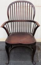 Stylish 19th century Windsor armchair. Approx. 102cm H x 61cm W x 50cm D Reasonable used