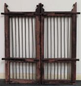 Set of Antique wooden framed + iron gates. Approx. 115 x 109cm Used condition, scuffs and scratches