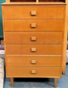 Mid 20th century chest of 6 drawers. Approx. 118 x 82 x 40cms reasonable used with minor scuffs