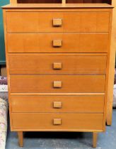 Mid 20th century chest of 6 drawers. Approx. 118 x 82 x 40cms reasonable used with minor scuffs