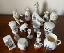 SIXTEEN NEW BRIGHTON WIRRAL CRESTED WARE ITEMS, VARIOUS FACTORIES