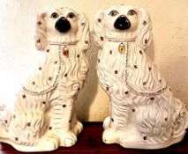 PAIR OF DRESSER DOGS, APPROX 38cm HIGH