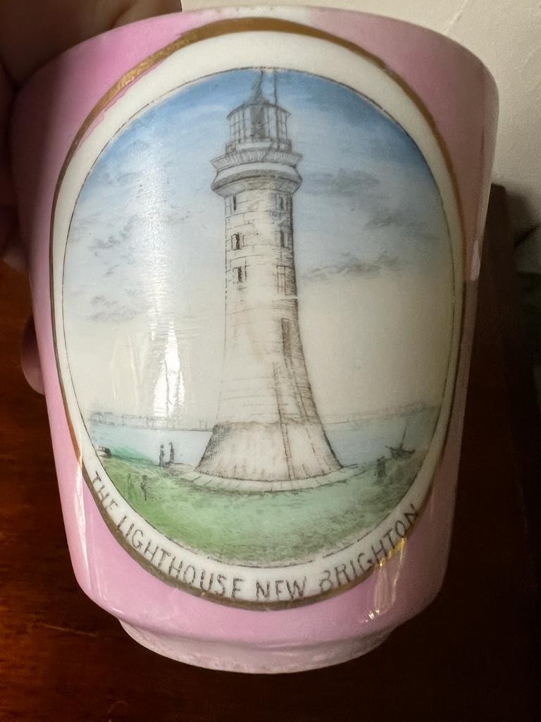 FOUR PIECES OF PINK LUSTRE WARE COMMEMORATIVE CHINA - Image 2 of 4