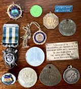 FOURTEEN VARIOUS MEDALS AND BADGES, NEW BRIGHTON AND WIRRAL