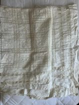 FINE CUT THREAD LINEN BEDSPREAD, APPROX 180 x 250cm