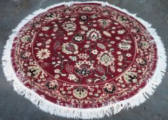 Vintage circular Persian floor rug. Approx. 150 x 50cms
