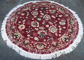 Vintage circular Persian floor rug. Approx. 150 x 50cms