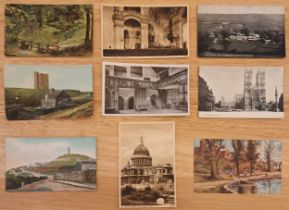 PARCEL OF VARIOUS POSTCARDS DEPICTING WESTMINSTER ABBEY, ST PAUL'S CATHEDRAL, HADDON HALL ETC