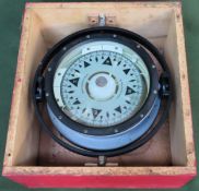 Large vintage 'Observator Pilot 2' marine compass. No 574041. Approx. 30cms D appears reasonable