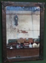 Early 20th century hammered copper framed rectangular wall mirror. Approx. 70 x 50cms reasonable