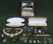 Various costume jewellery, watches, coinage, etc all used and unchecked