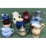 Parcel of various stoneware jugs, pewter teapot etc All in used condition, unchecked