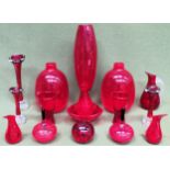 Parcel of various ruby coloured glassware All in used condition, unchecked