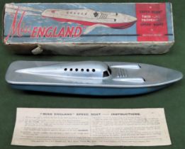 Boxed Victory industries "Miss England" Speedboat Used condition, unchecked, box damaged and