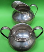 Fisher Sterling silver milk jug and matching sugar bowl. Approx. 164.8g reasonable used condition