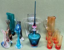 Various of coloured and other glassware