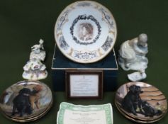 Sundry ceramics Inc. boxed Royal Worcester Silver Wedding Bowl, collectors plates, Nao figure,