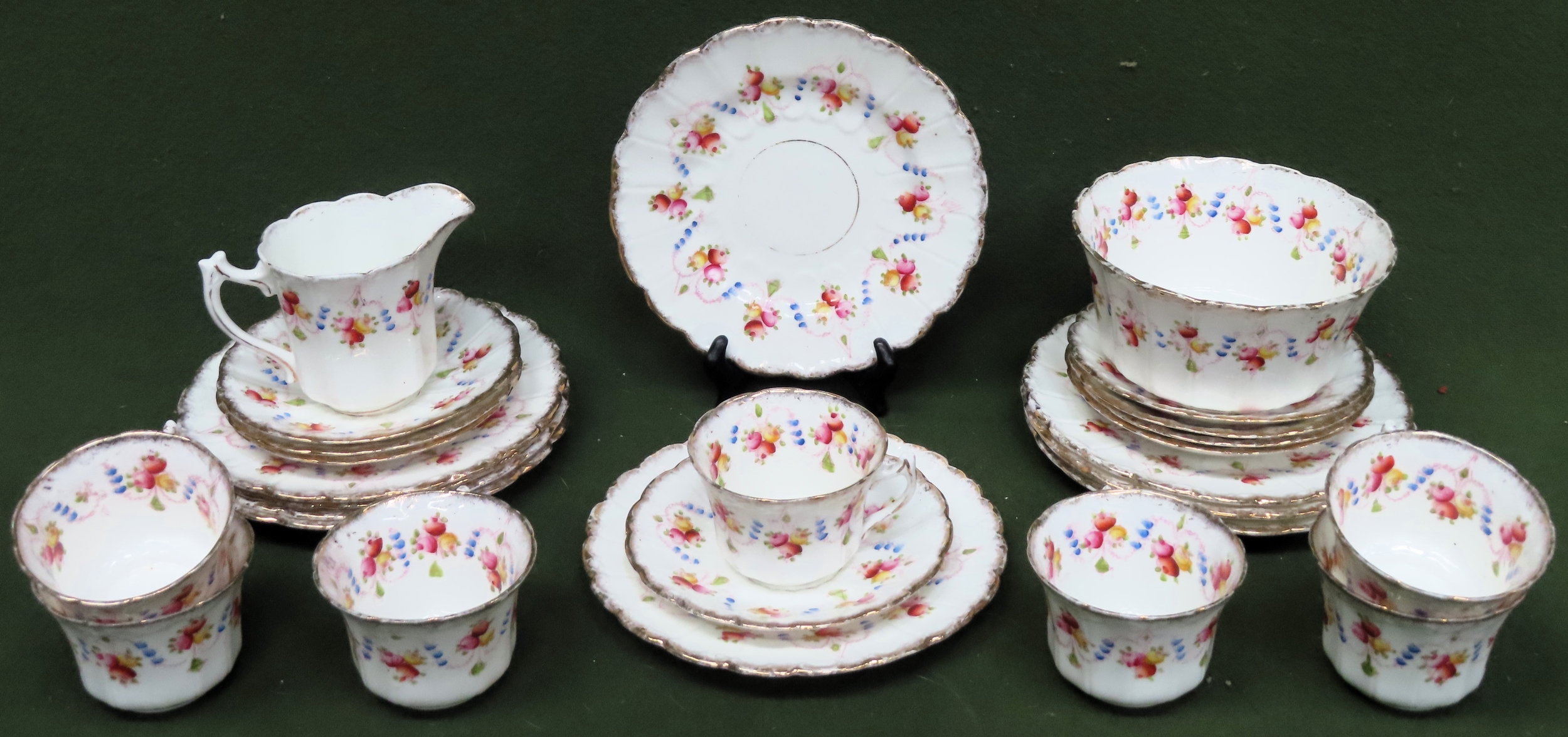 Parcel of gilded floral victorian teaware All in used condition, unchecked