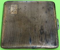Hallmarked silver machine turned cigarette case, Birmingham assay. Approx. 85.6g reasonable used