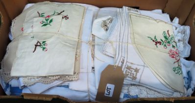 Various assortment of table linens etc All in used condition, unchecked