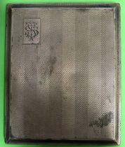Hallmartked silver machine turned cigarette case, Birmingham assay. Approx. 162.5g reasonable used