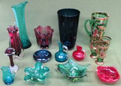 Parcel of various coloured glassware