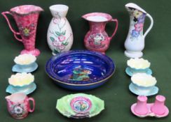 Mailing lustre glazed ceramic vase, plus other lustre glazed ceramics Inc. Arthur Wood, Crown