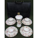 Parcel of Royal Worcester teaware, plus Pierre Cardin briefcase All in used condition, unchecked