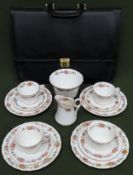 Parcel of Royal Worcester teaware, plus Pierre Cardin briefcase All in used condition, unchecked