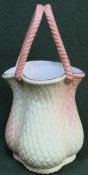 Worcester Locke and Co. blush ivory gilded two handled basket. Approx. 21cms H reasonable used minor