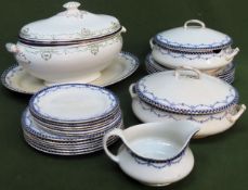 Quantity of Imperial art deco style china, large ceramic soup tureeen, etc all used and unchecked