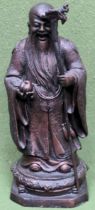 Bronze Oriental figure of a Sage. Approx. 30cm H Appears in reasonable used condition