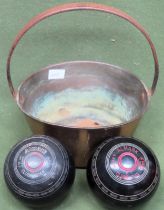 Vintage Jam Pan, plus two Almark club master bowls All in used condition