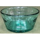 Whitefriars emerald coloured bubble glass bowl, Approx. 21cm Diameter Reasonable used condition