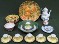 Sundry ceramics including coffee cups, plates, coffee pot, bowls etc All in used condition,