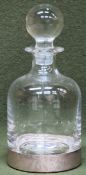 Decorative glass drinks decanter with 925 silver insert, inscribed The Liverpool Daily Post & Echo