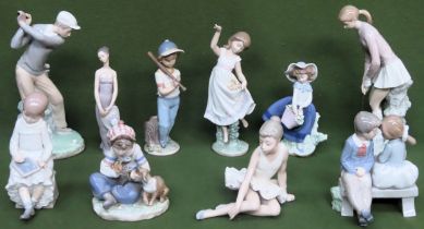 Quantity of various Lladro glazed ceramic figures
