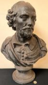 POTTERY BUST OF WILLIAM SHAKESPEARE, APPROX 54cm HIGH