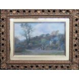 Peter Buchanan, 19th century gilt framed oil on board depicting a figure with hens