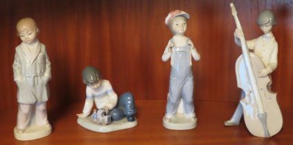 Three various Lladro figures, plus Nao figure